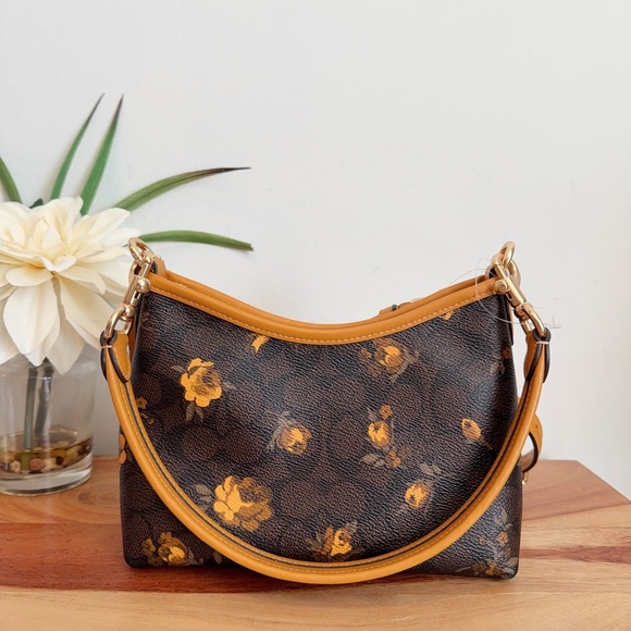 NWT Coach Laurel Small Shoulder Bag In Signature Canvas With Floral Print - Picture 2 of 6